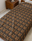 Fanciful Golden Paradise Blossom Velveteen Plush Blanket