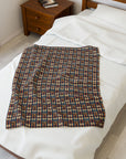 Pawsome Rottweiler Royalty Plaid Velveteen Plush Blanket