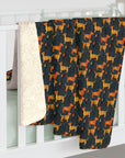 Dapper Dachshund Noir Glow Sherpa Fleece Blanket
