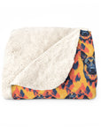 Impressionistic German Shepherds Sherpa Fleece Blanket