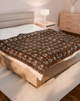 Bloomingly Bulldogistic Bouquet Velveteen Plush Blanket