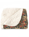 Blooming Pug Paradise Sherpa Fleece Blanket