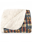 Pawsome Rottweiler Royalty Plaid Sherpa Fleece Blanket