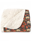 Pug Paradise Playpen Sherpa Fleece Blanket