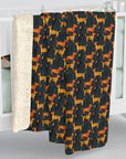 Dapper Dachshund Noir Glow Sherpa Fleece Blanket
