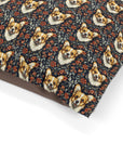Floofy Corgi Blossom Blast Pet Bed