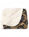 Regal Frenchie Noir Elegance Sherpa Fleece Blanket