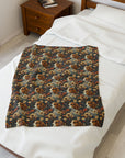 Beagle Blossoms Velveteen Plush Blanket