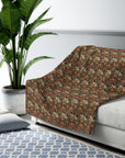 Blooming Pug Paradise Sherpa Fleece Blanket