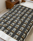Wildwood Wanderlust Bulldog Velveteen Plush Blanket