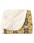 Royal Rottie Regalia Sherpa Fleece Blanket