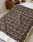 Pawsome Rottweiler Royalty Plaid Velveteen Plush Blanket