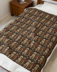 Blossoming Labradors Bouquet Velveteen Plush Blanket