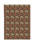 Blooming Pug Paradise Velveteen Plush Blanket