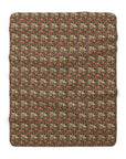 Blooming Pug Paradise Sherpa Fleece Blanket