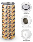 20oz Skinny Stainless Steel Straight Cup-With Lid