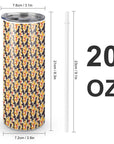 20oz Skinny Stainless Steel Straight Cup-With Lid
