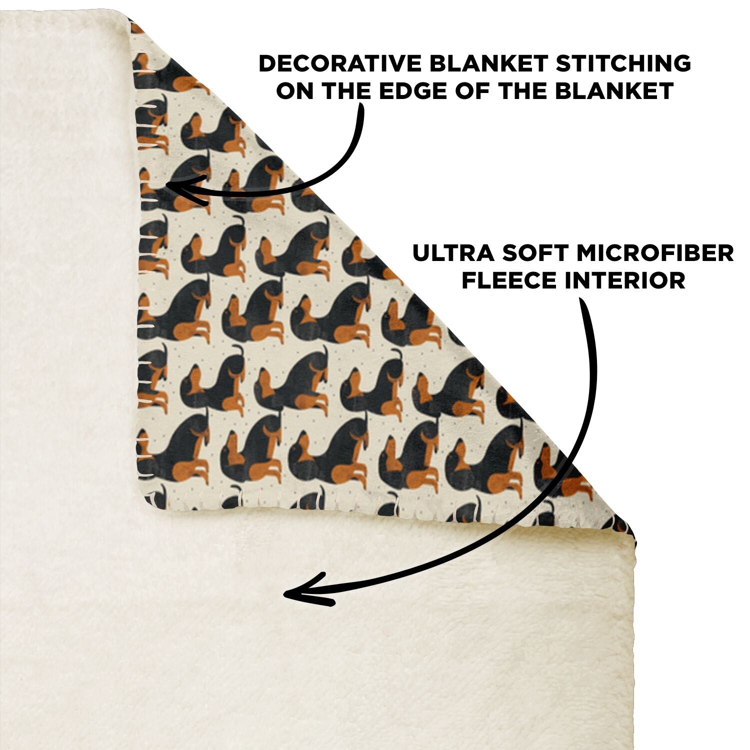 Dachshund Microfleece Blanket