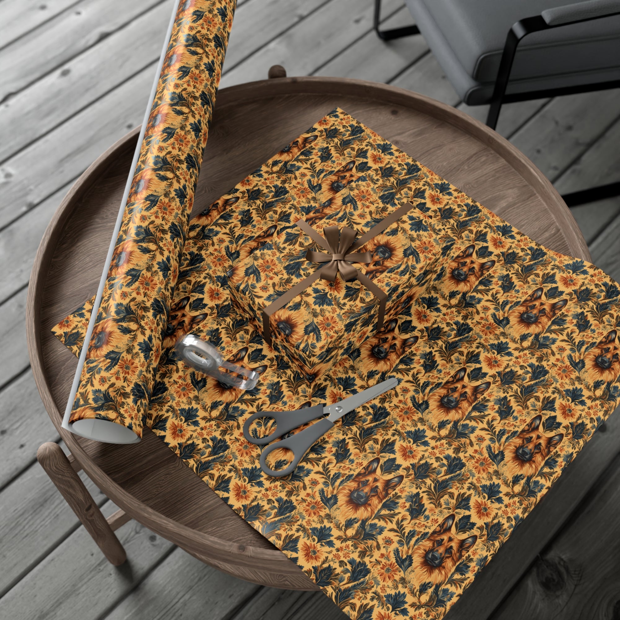 Autumnal German Shepherd Glamour Gift Wrap Papers