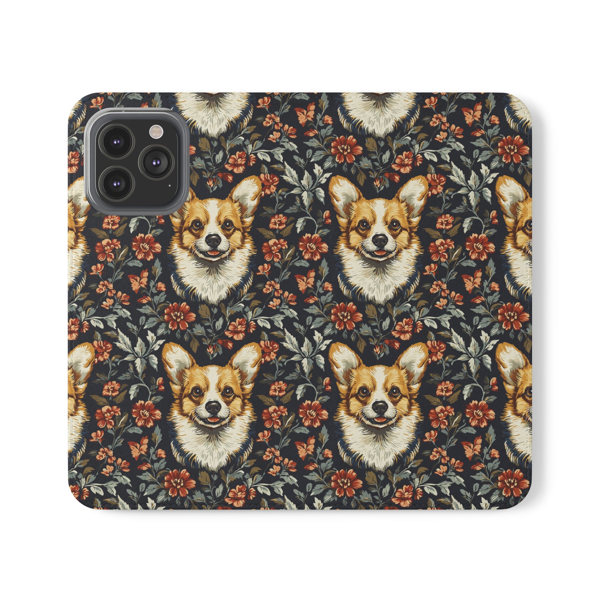 Floofy Corgi Blossom Blast Flip Cases