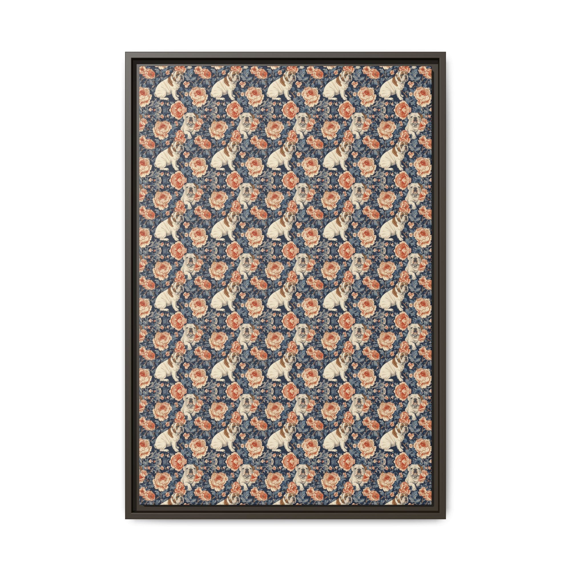 Blooming Bulldog Beauty Matte Canvas, Framed