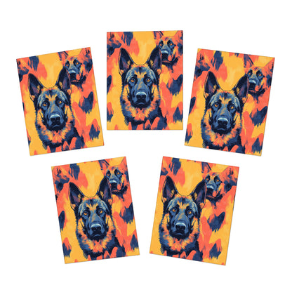 Impressionistic German Shepherds Greeting Cards (5-Pack)