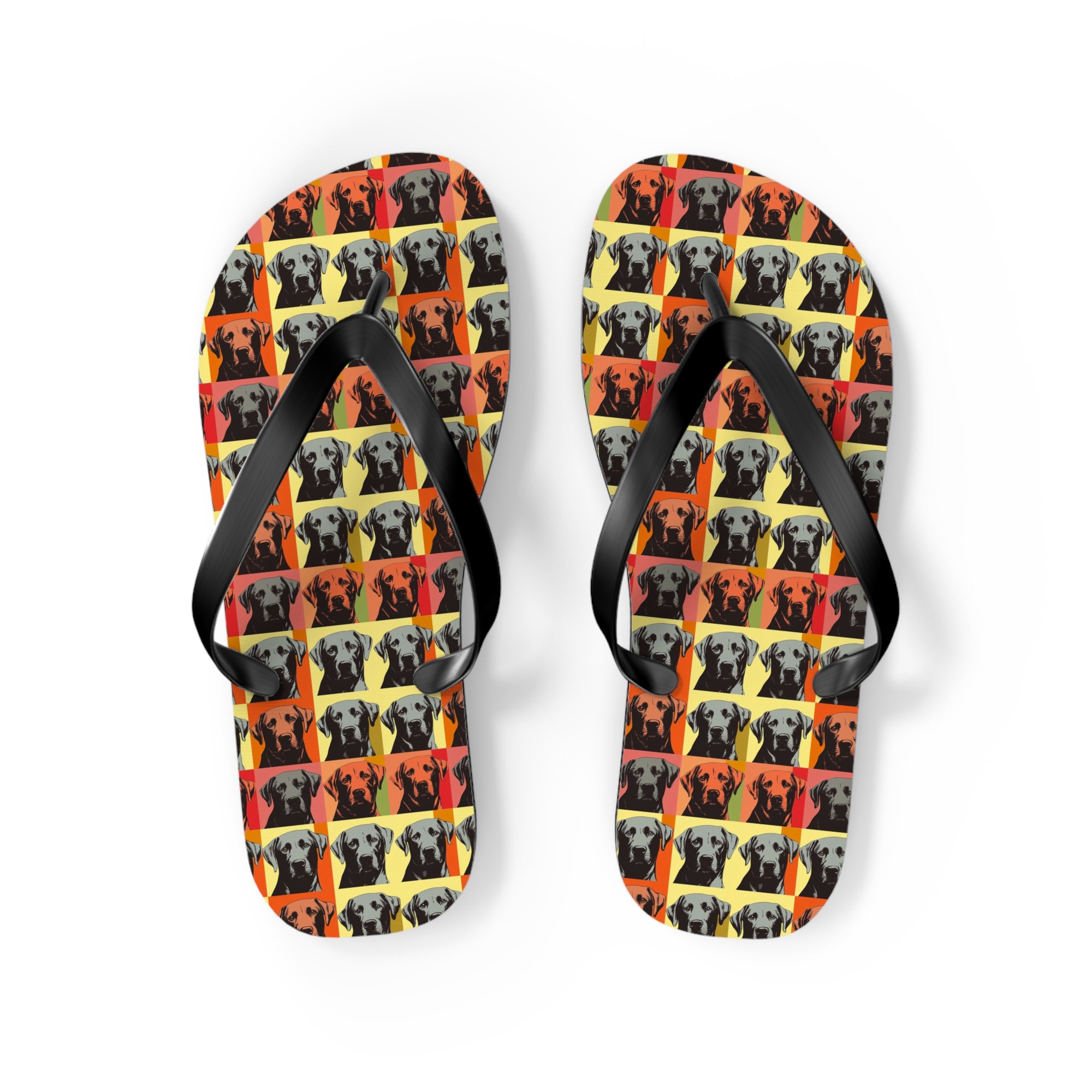 Whimsical Warhol Labrador Flip Flops