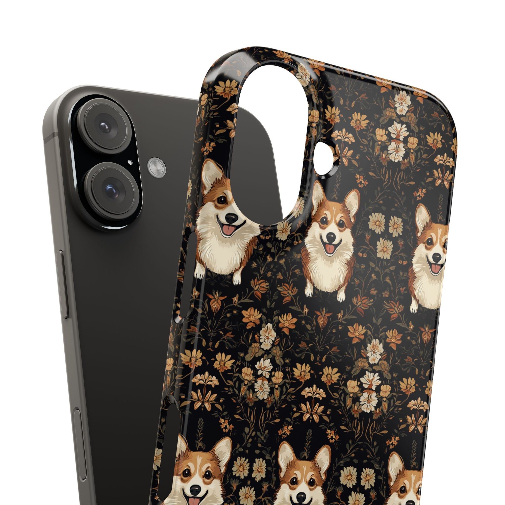 Nighttime Corgi Glow Stride Slim Phone Cases