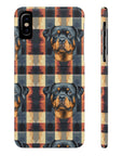 Pawsome Rottweiler Royalty Plaid Slim Phone Cases