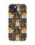 Corgi Rainbow Vine Dream Slim Phone Cases