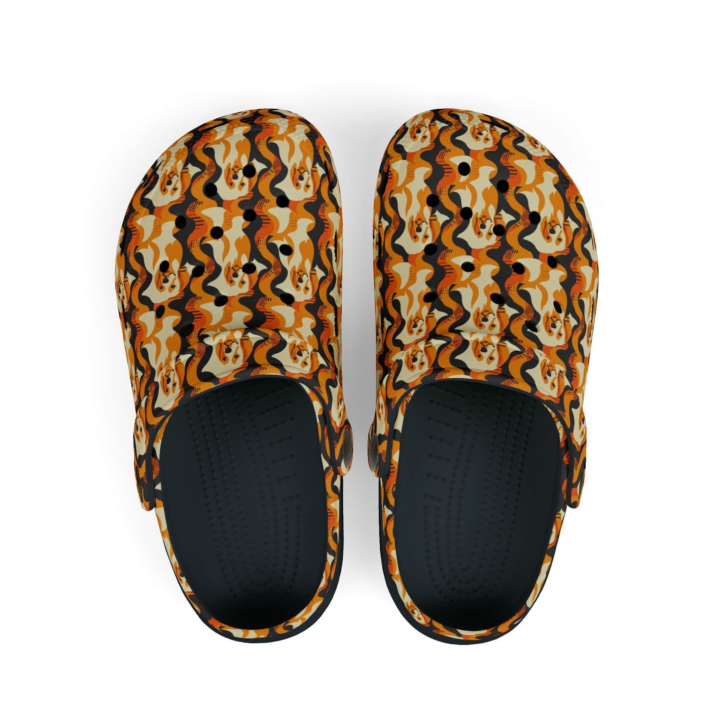 Golden Woof Abstract Glamour Kid's Foam Clogs