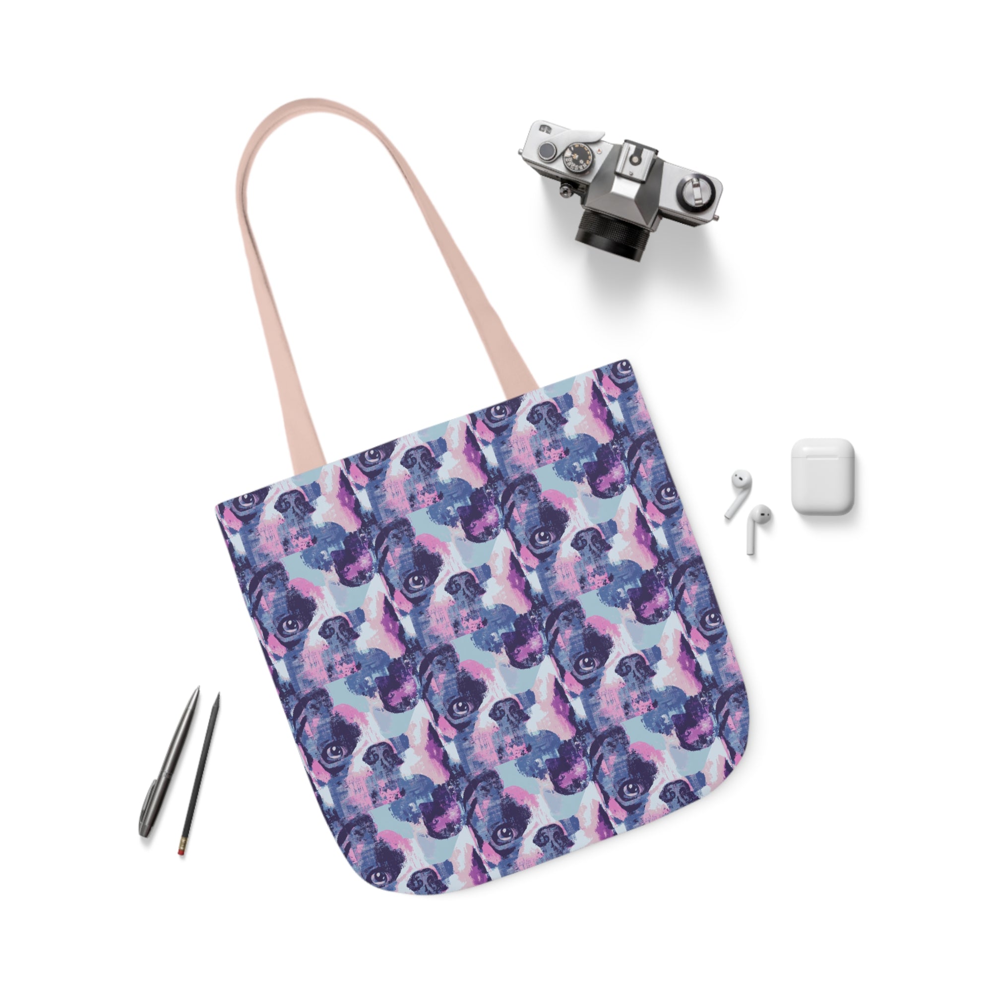 Funky Geometric Boxerista Canvas Tote Bag