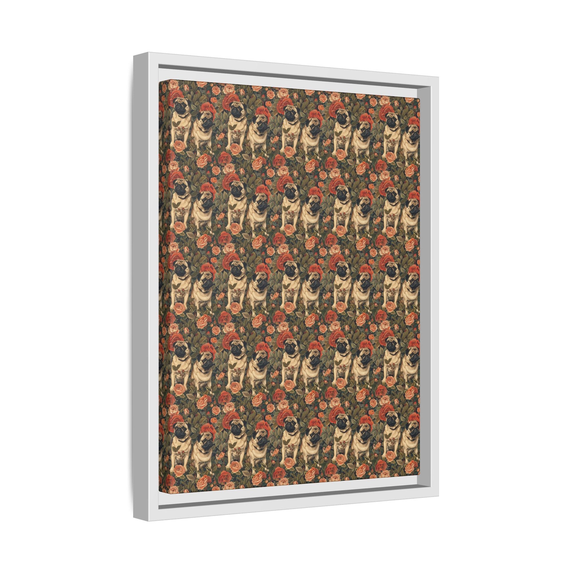 Blooming Pug Paradise Matte Canvas, Framed