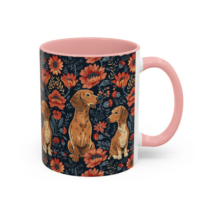 Floral Pawsome Dachsund Delight Accent Coffee Mug