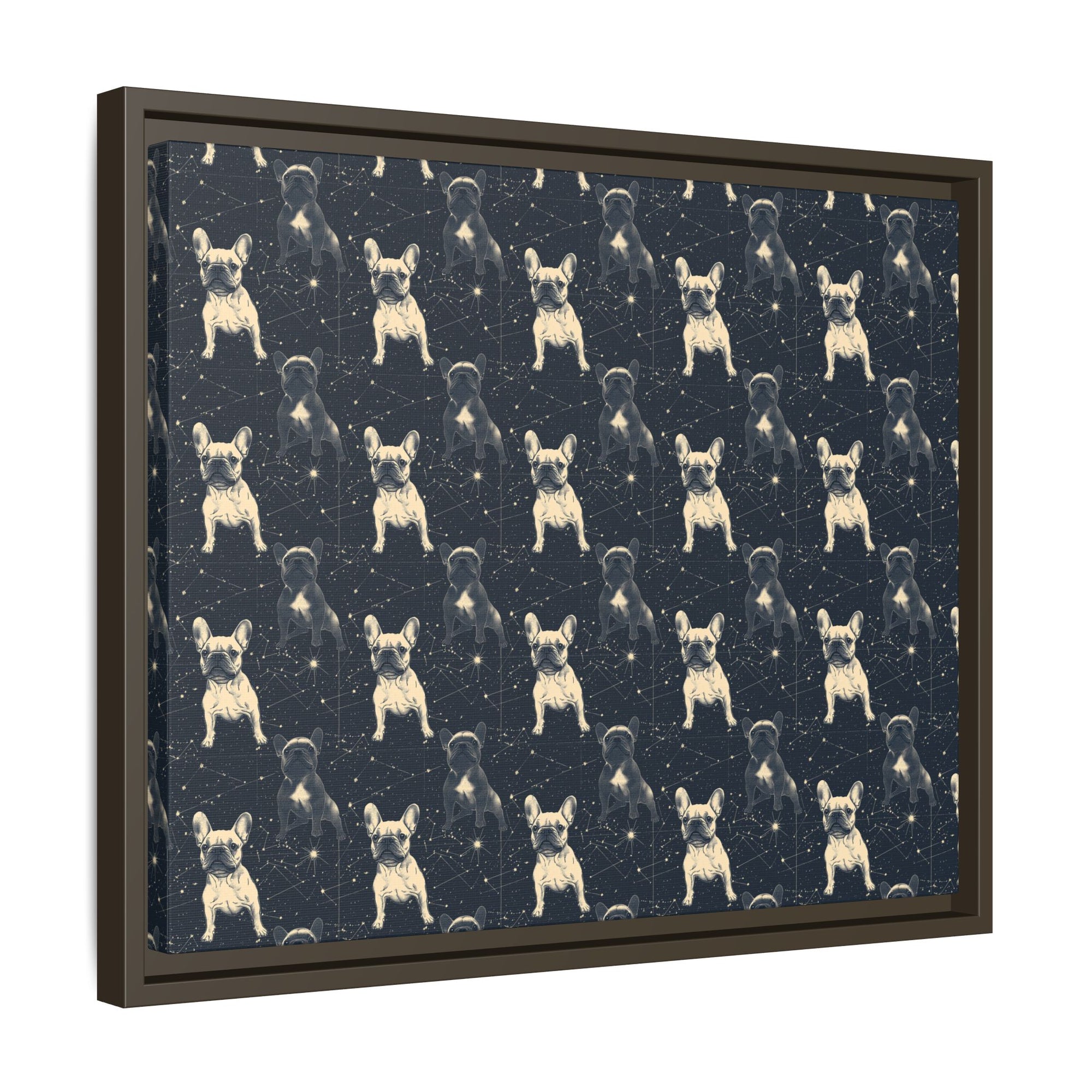 Frenchie Celestial Soar Matte Canvas, Framed