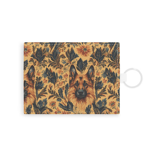 Autumnal German Shepherd Glamour Leather Card Holder