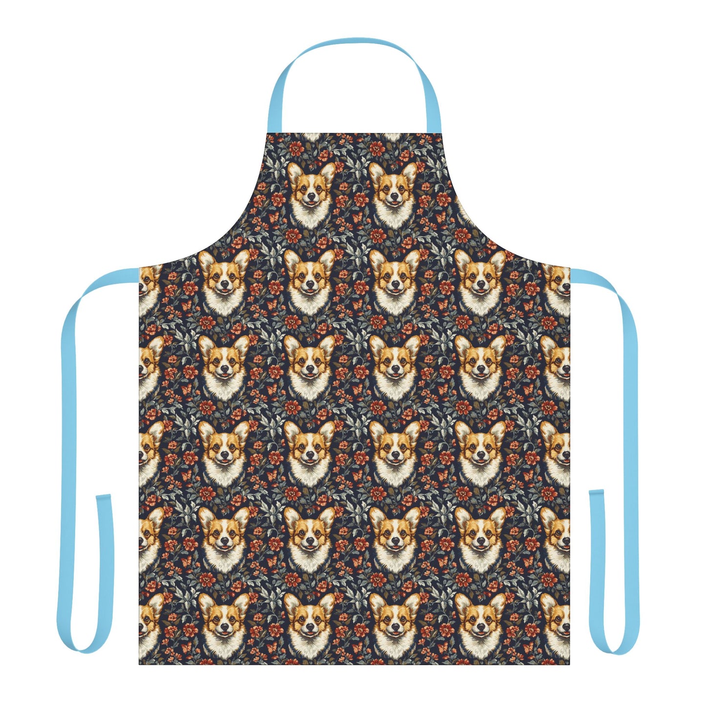 Floofy Corgi Blossom Blast Apron