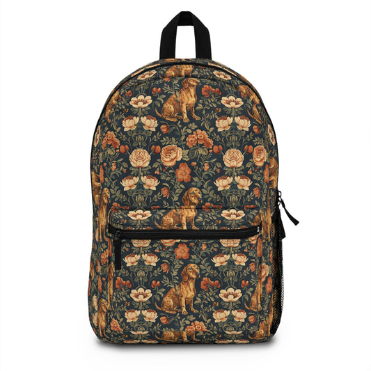 Dazzling Dachsund Blossoms & Foliage Backpack