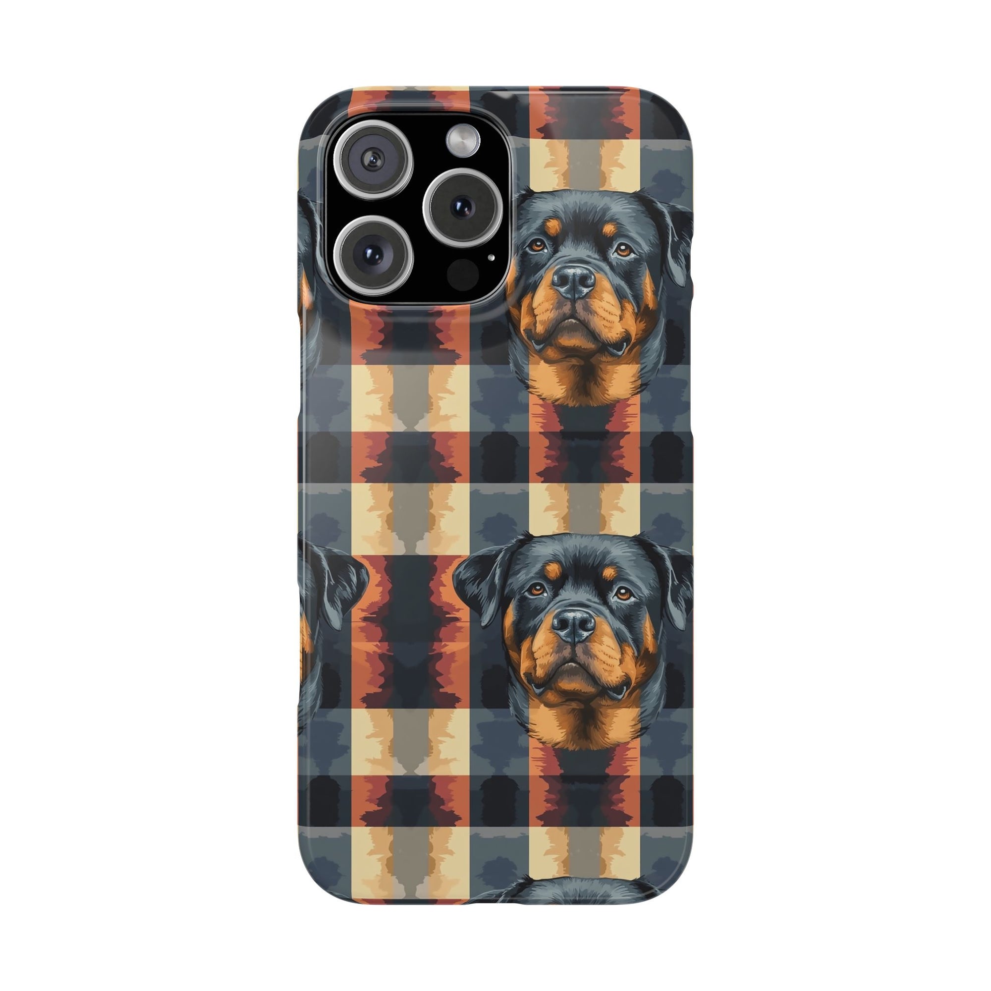 Pawsome Rottweiler Royalty Plaid Slim Phone Cases