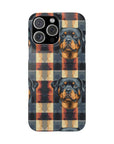 Pawsome Rottweiler Royalty Plaid Slim Phone Cases