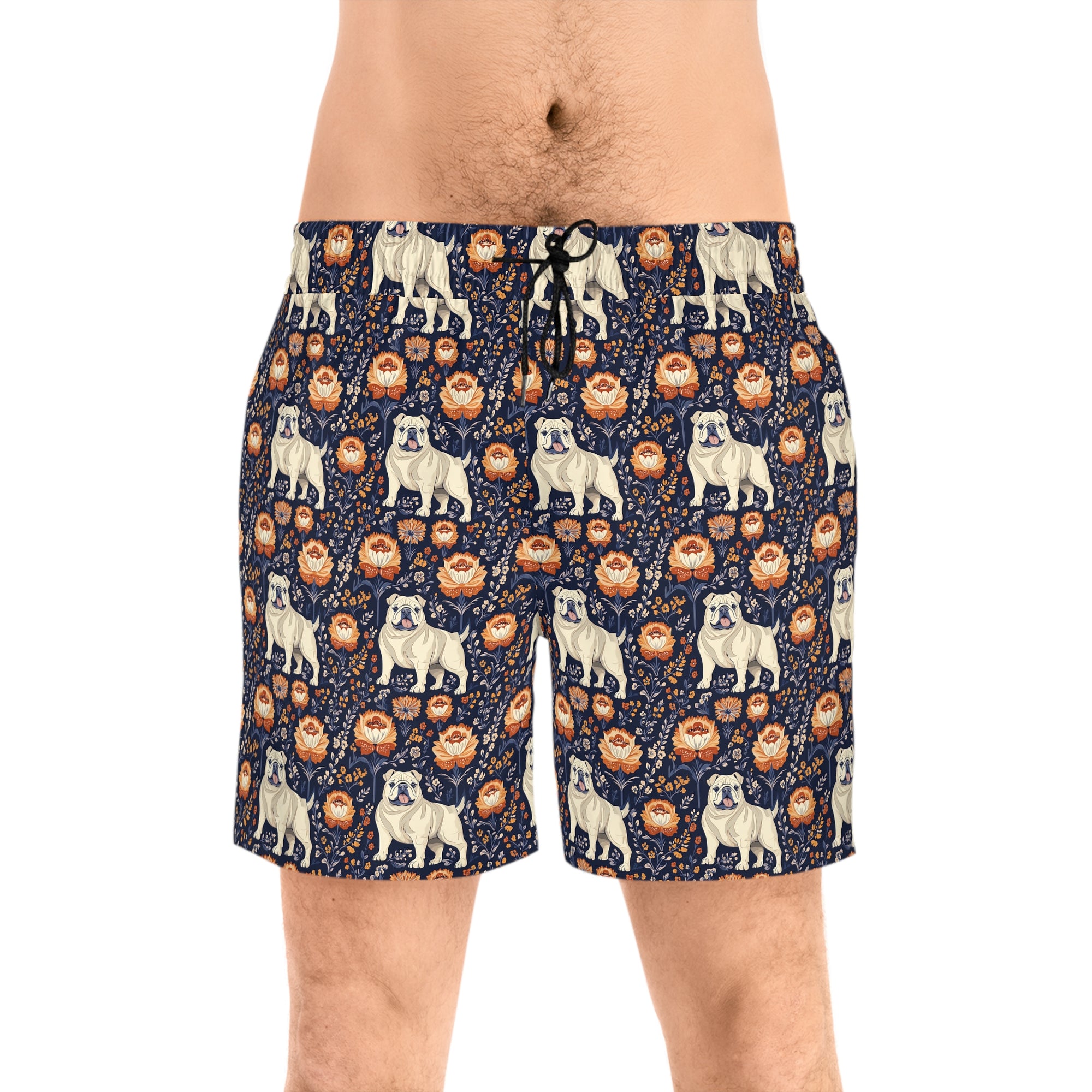 Bulldog Blossom Bonanza Men&#39;s Mid-Length Swim Shorts