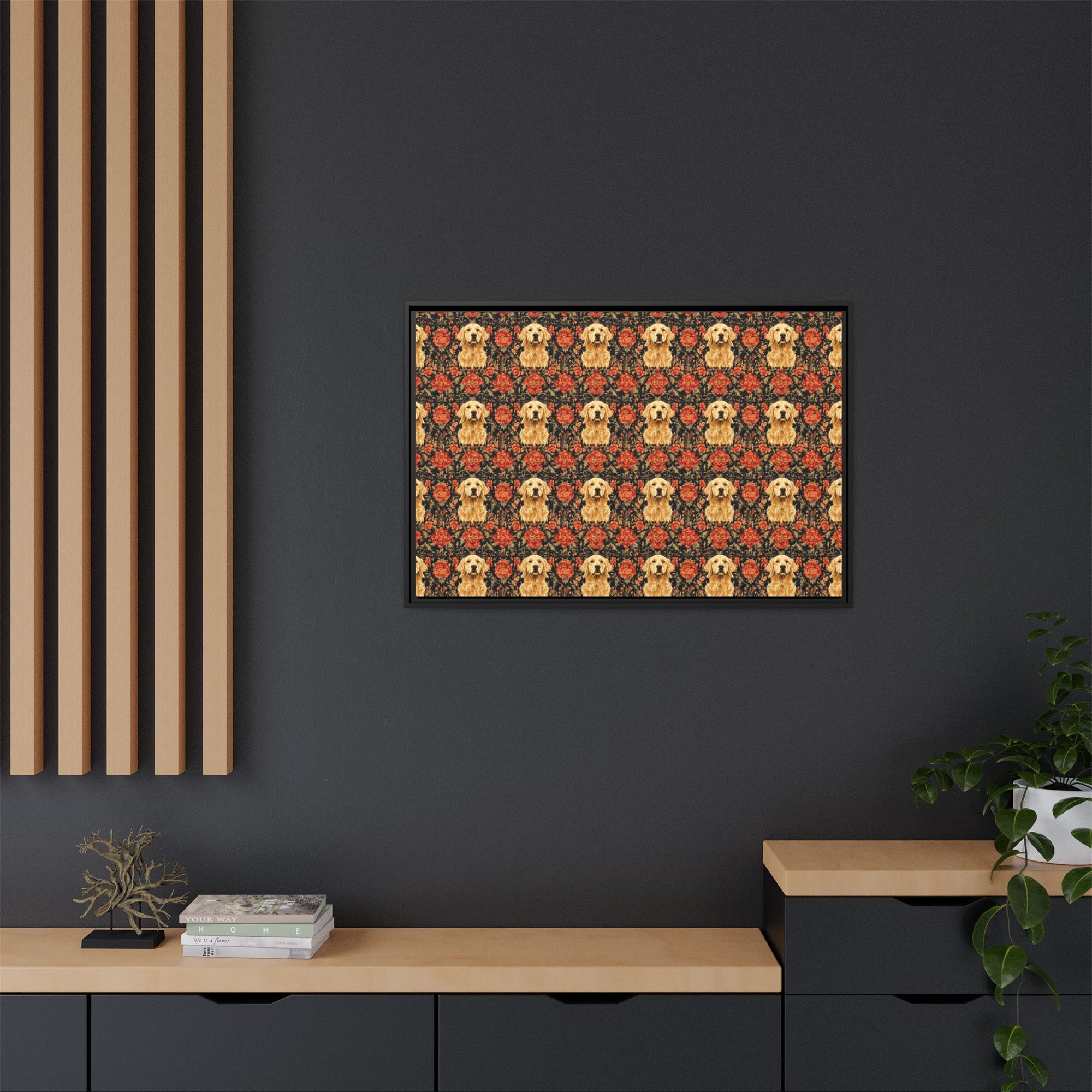 Golden Pawsatronic Tapestry Matte Canvas, Framed