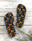 Dapper Dachshund Noir Glow Flip Flops