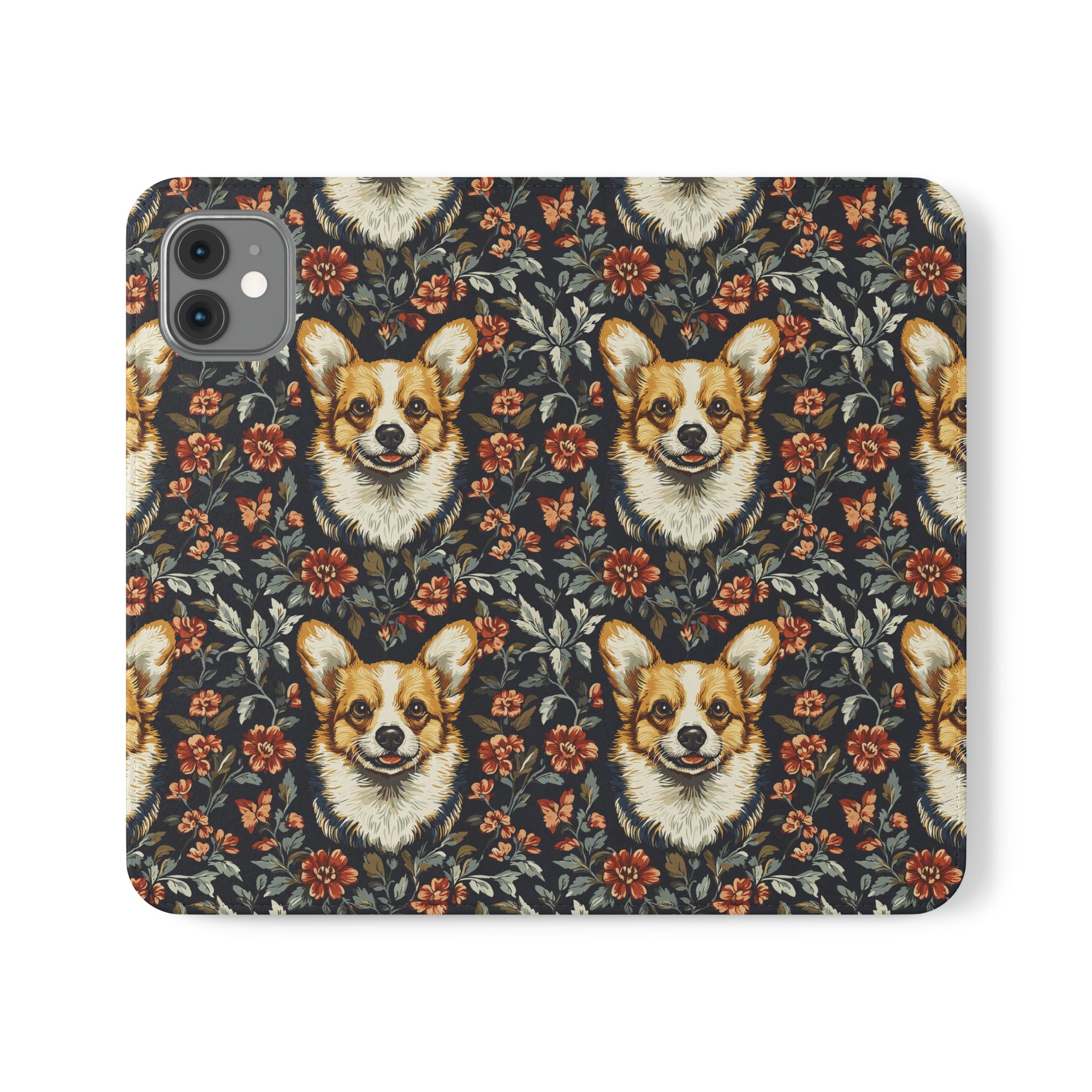 Floofy Corgi Blossom Blast Flip Cases