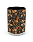 Dazzling Dachsund Blossoms & Foliage Accent Coffee Mug