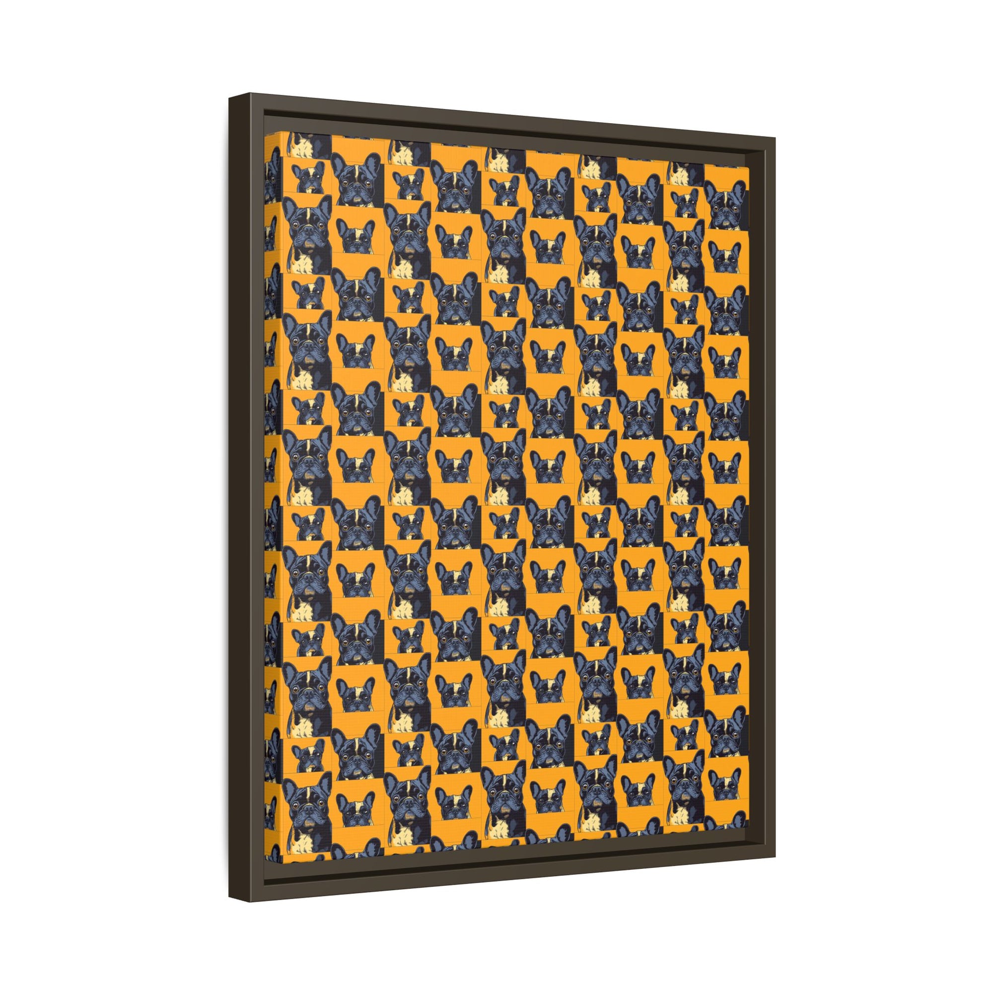 Frenchie Pawsitively Pawsome Peek-a-Boo Perfection Matte Canvas, Framed