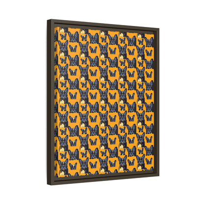 Frenchie Pawsitively Pawsome Peek-a-Boo Perfection Matte Canvas, Framed