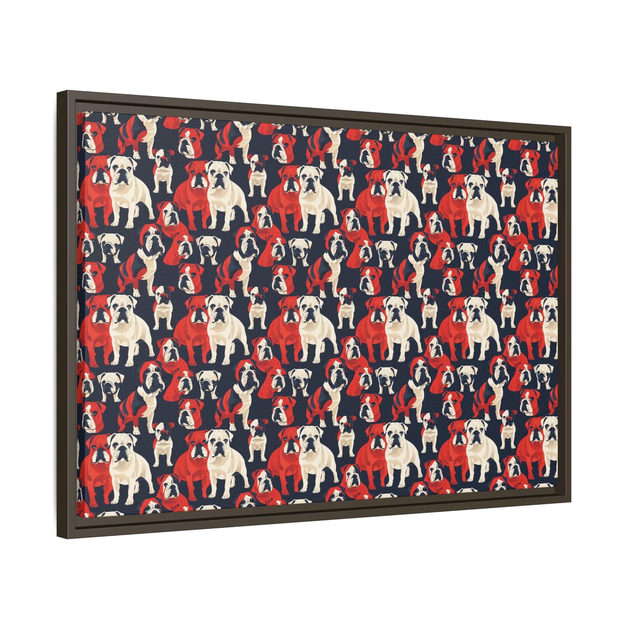 Bulldoggy Bliss Chomper Matte Canvas, Framed