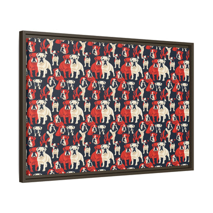 Bulldoggy Bliss Chomper Matte Canvas, Framed