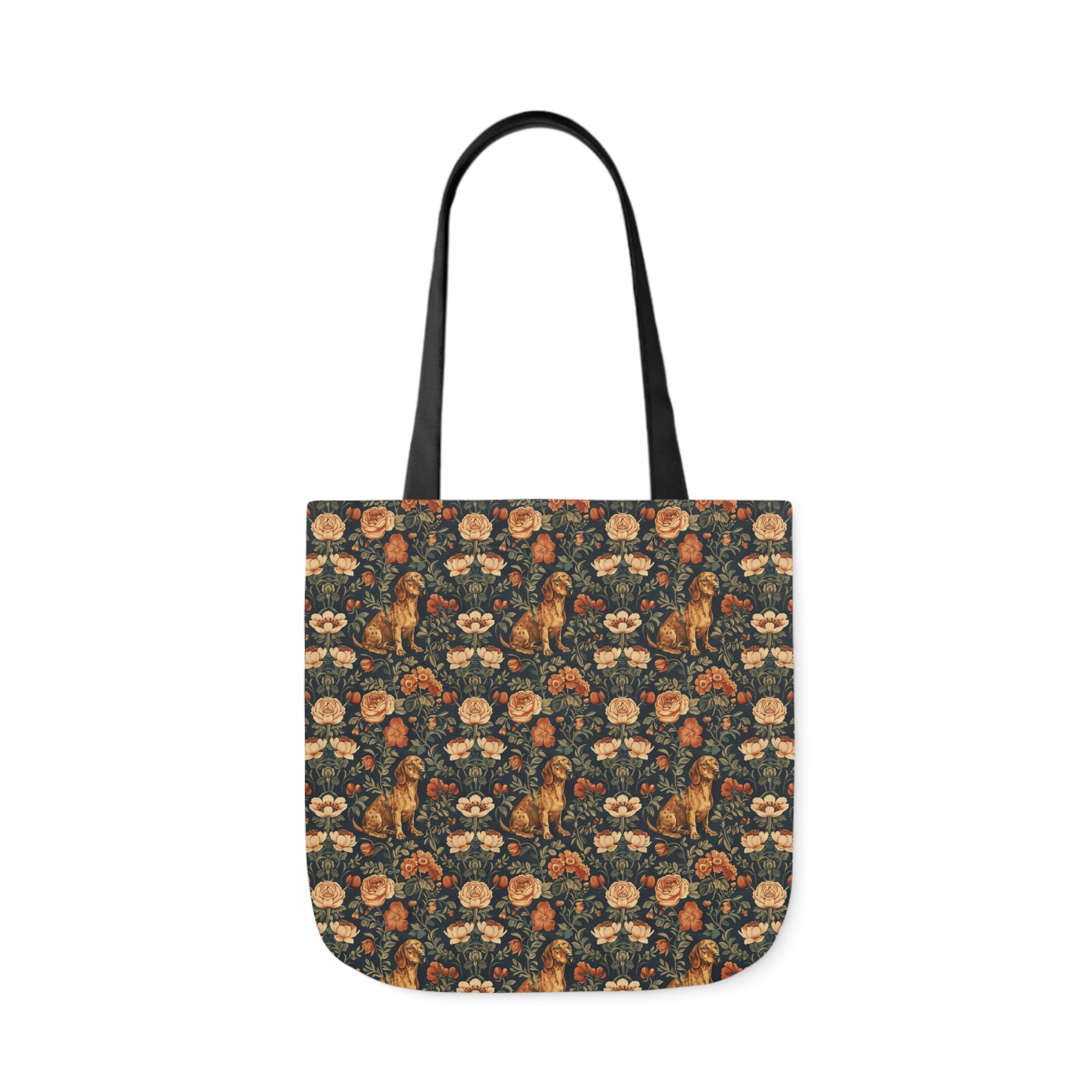 Dazzling Dachsund Blossoms &amp; Foliage Canvas Tote Bag